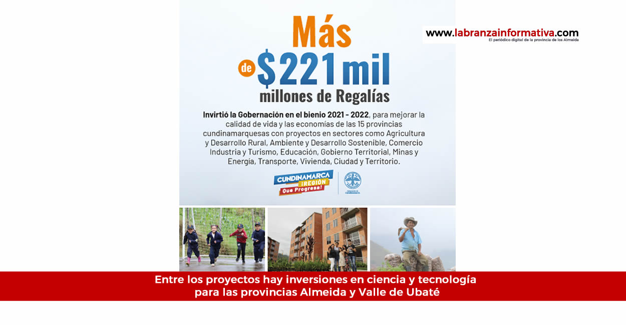 Gobernación de Cundinamarca invirtió más de $221.000 millones de regalías durante los años 2021 y 2022