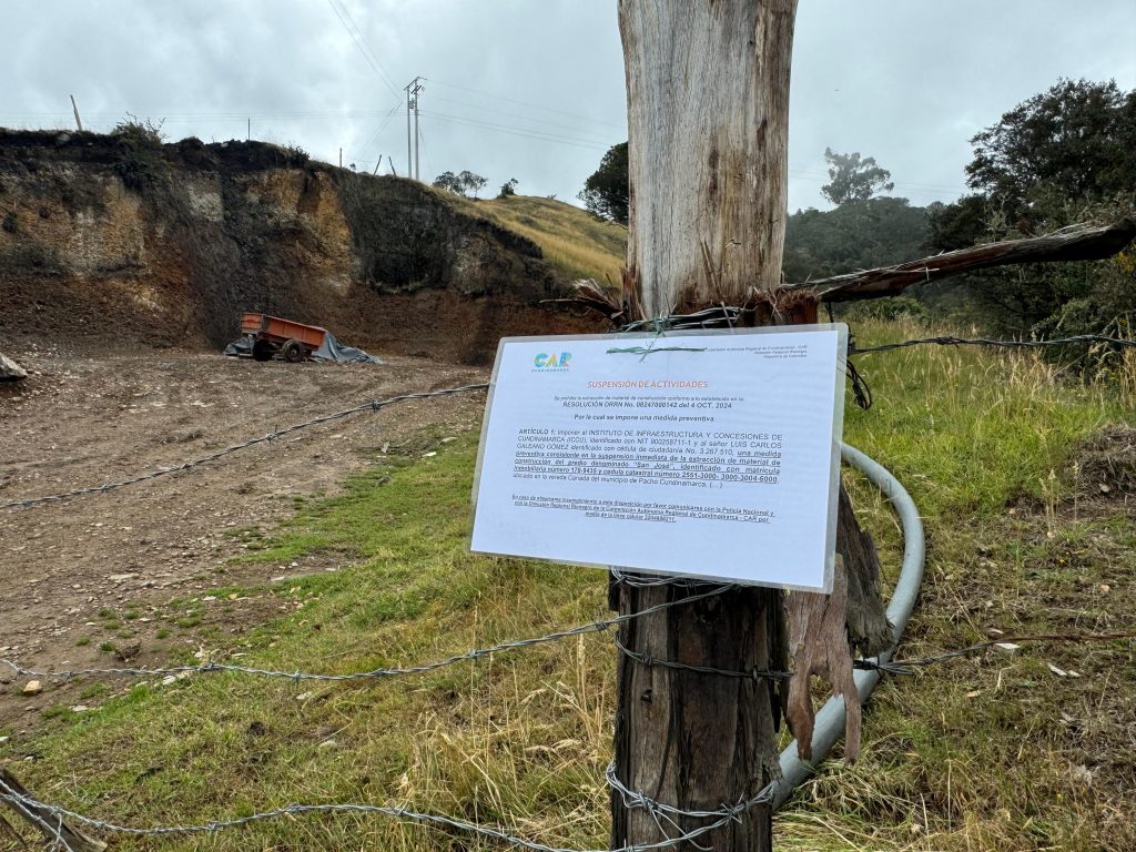 Explotación ilegal en zona protegida: CAR suspende actividades en cantera de Pacho