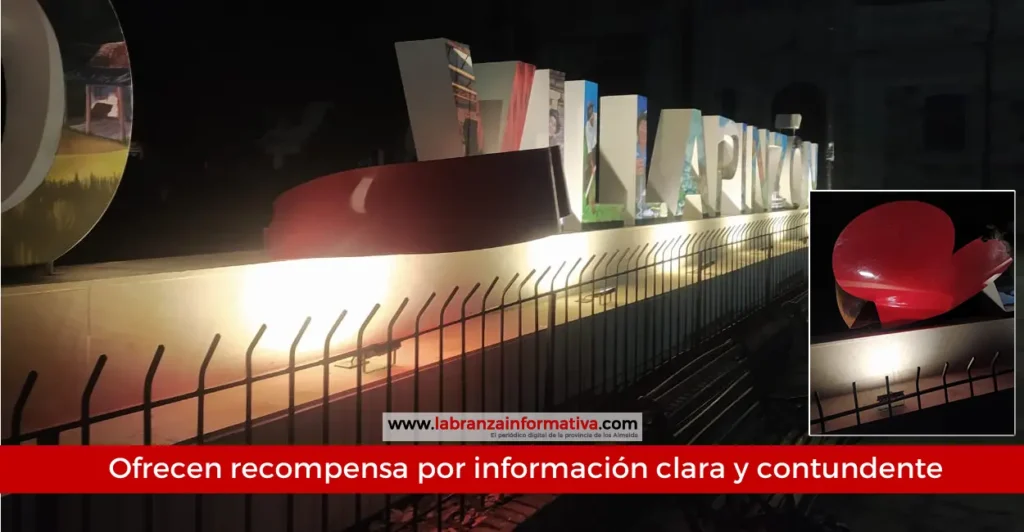 Vandalizado letrero turístico de Villapinzón