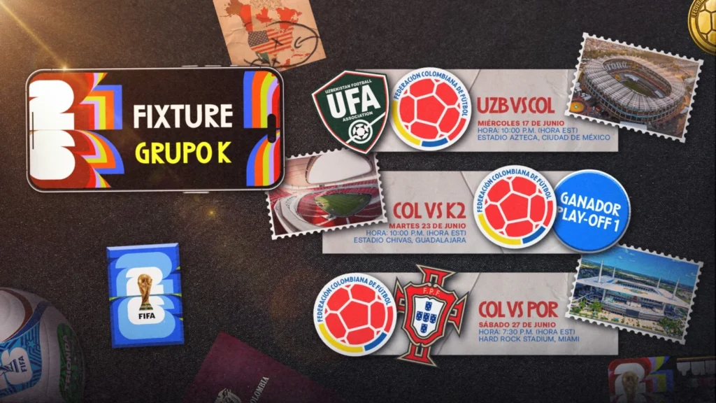 El 1er partido de la Selección Colombia del Mundial 2026 será contra Uzbekistán