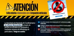 Secretaría de Hacienda de Cundinamarca alerta por páginas falsas que suplantan pagos del impuesto vehicular